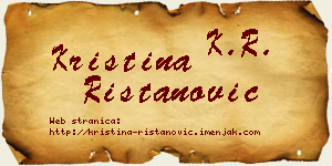 Kristina Ristanović vizit kartica